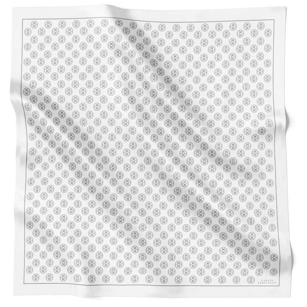 Fringed Monogram White