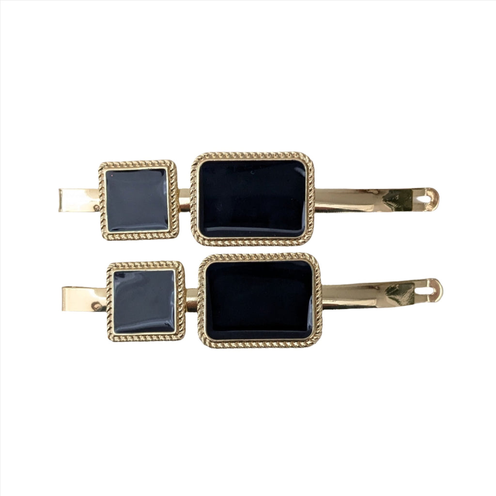 Double Rectangle Clips Navy