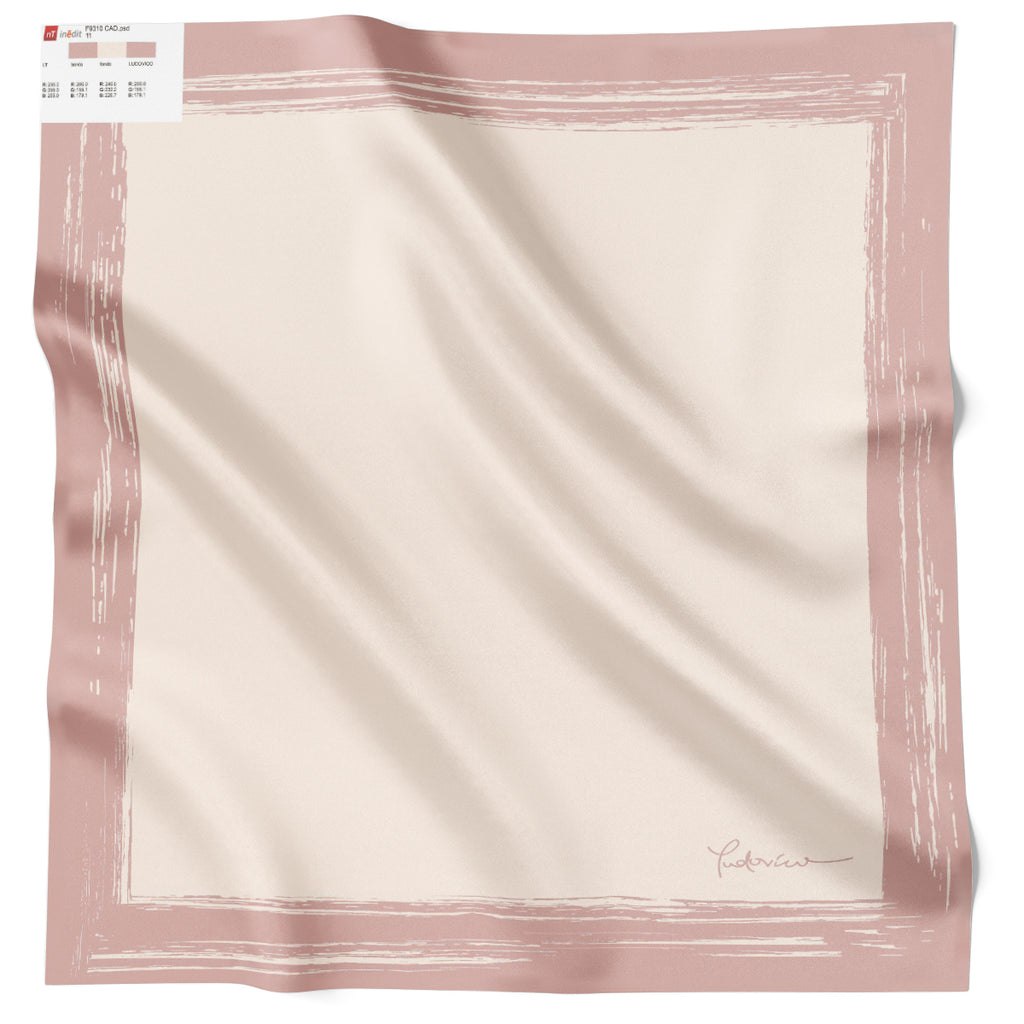 Ludivico Rossi Brushed Border Salmon LR141-6 90cm