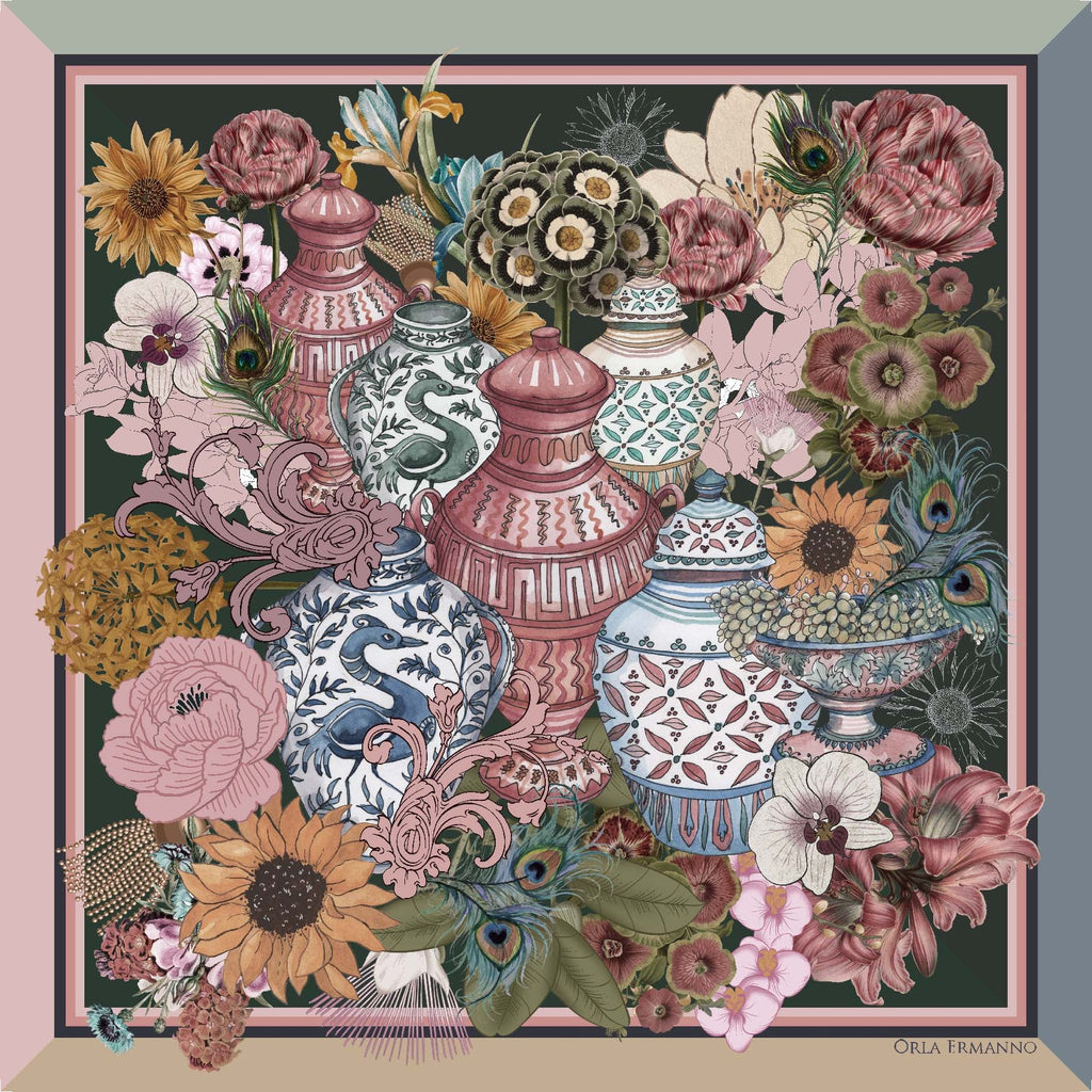 Ming Florals Dark Green