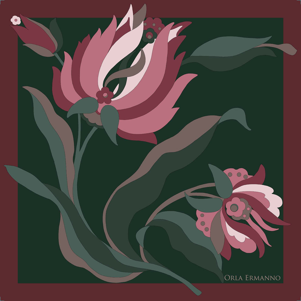 Geo Bloom Maroon