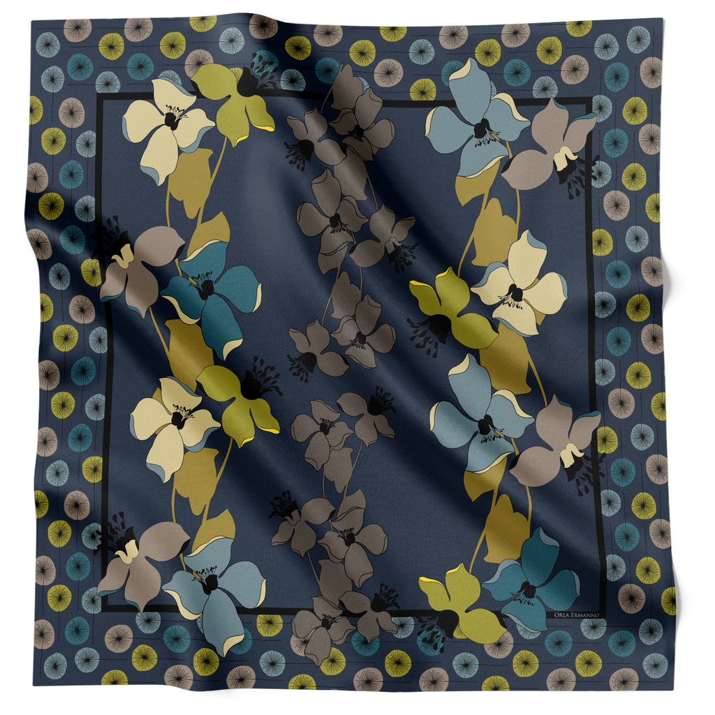 Climbing Flowerets Navy
