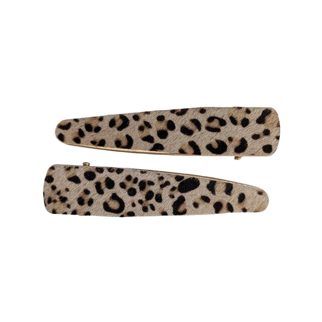 Chessington Alligator Clip Leopard Beige