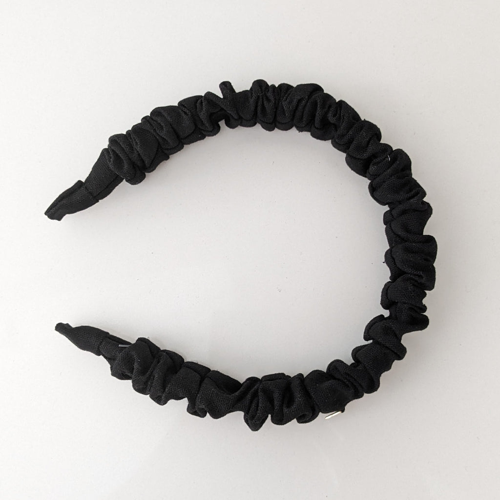 Vivente Linen Ruched Headband Black VB315