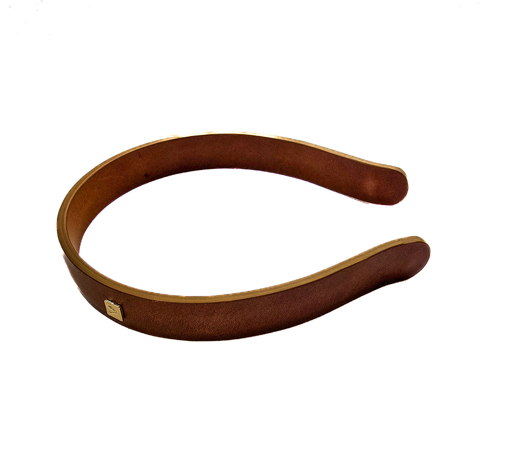 Vivente Solid Leather Headband Brown VB341