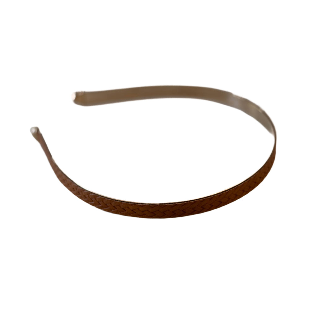 Stamped Leather Headband Tan
