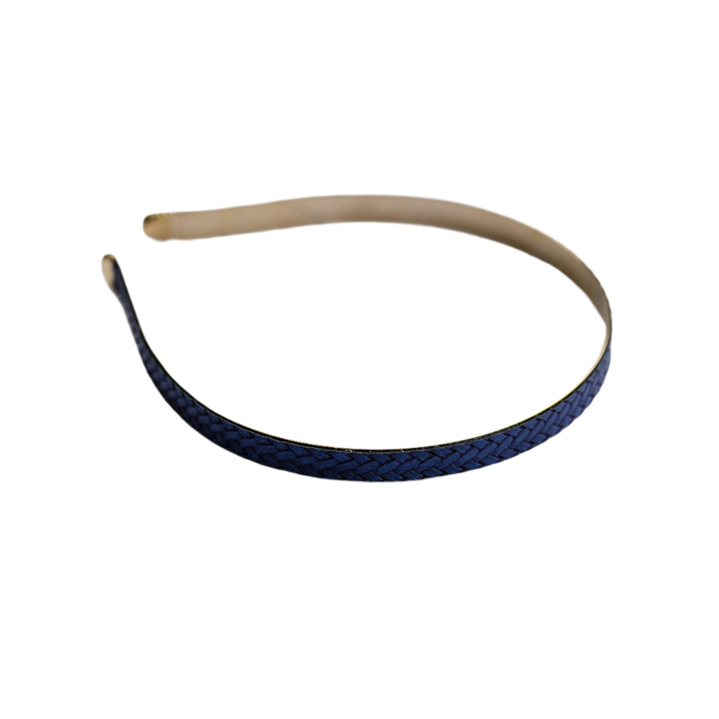 Stamped Leather Headband Blue