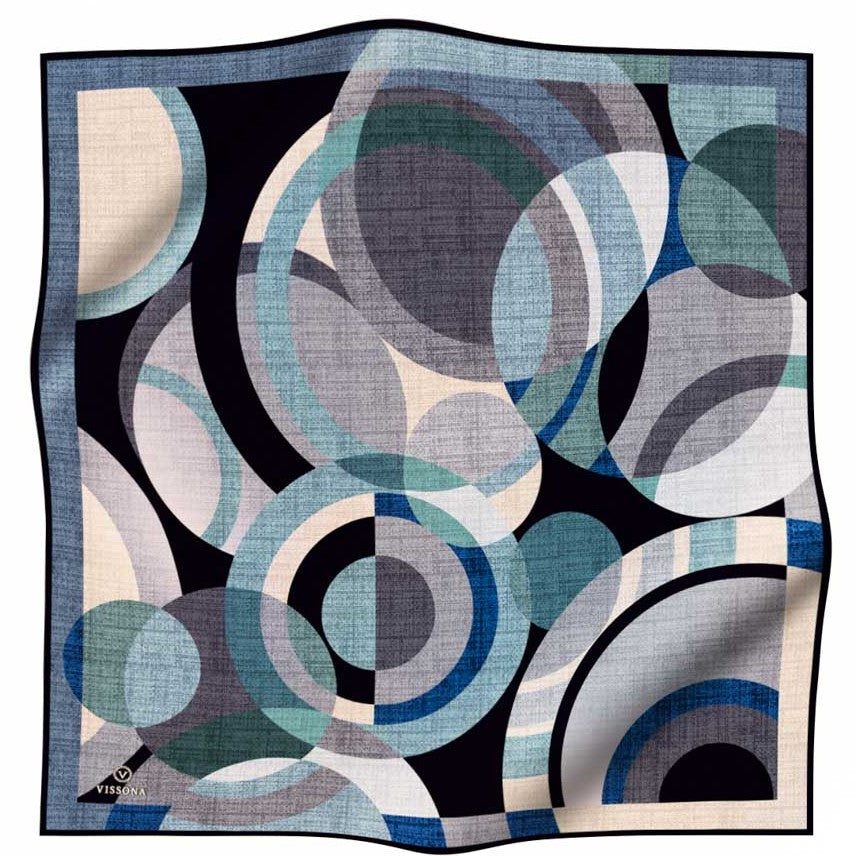 Linen Circles Indigo