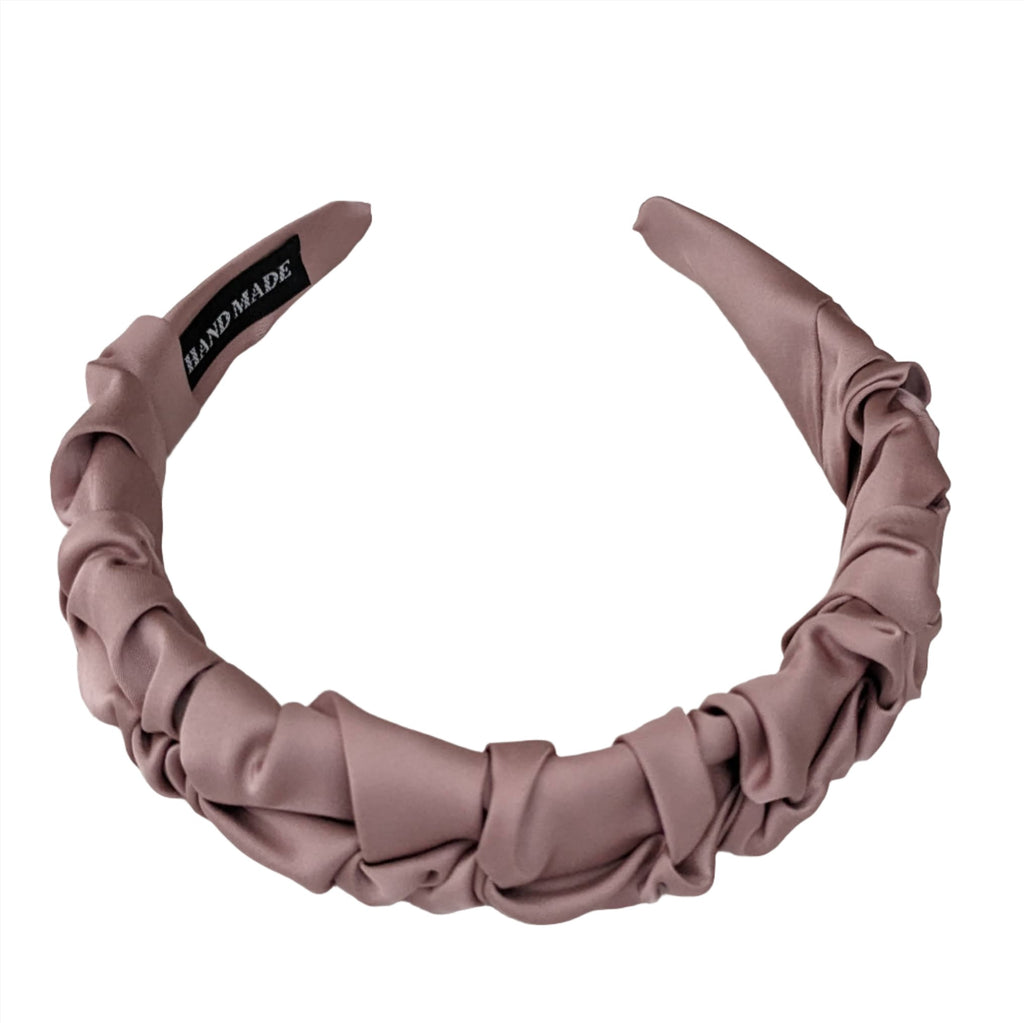 Satin Twisted Wave Headband Blush Pink
