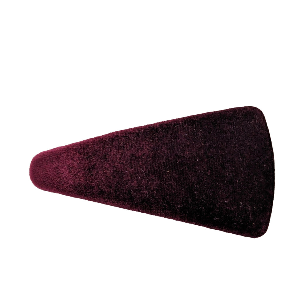 Velvet Triangle Barrette Burgundy