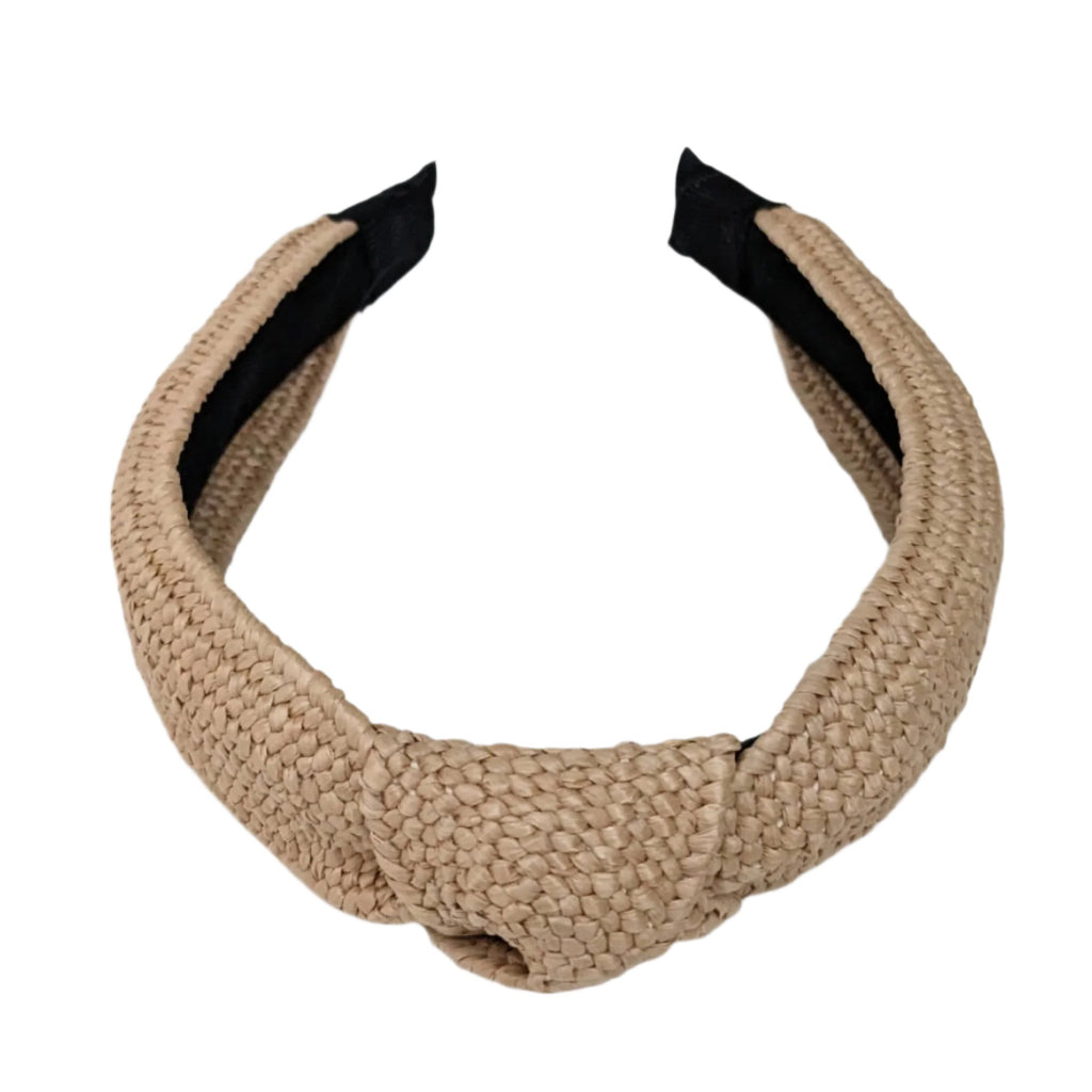 Woven Knot Headband Beige