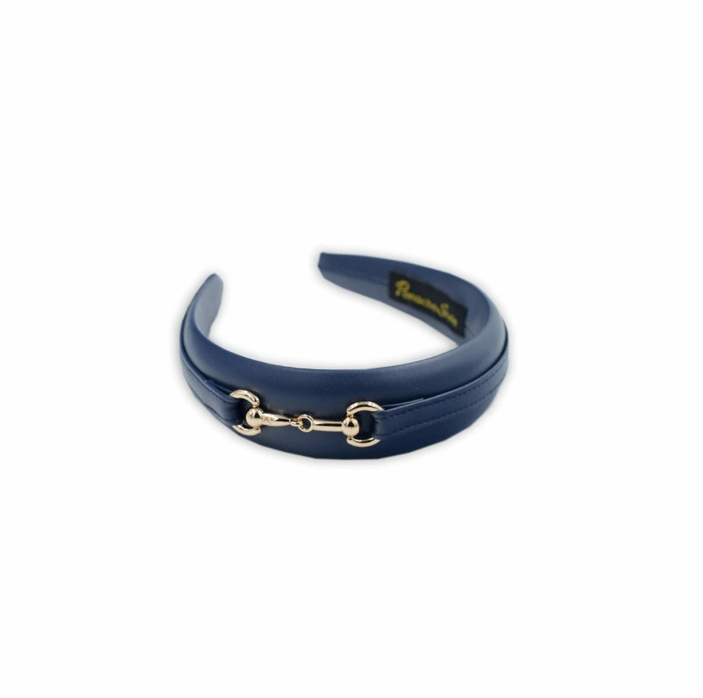 4cm Equestrian Pleather Headband Navy