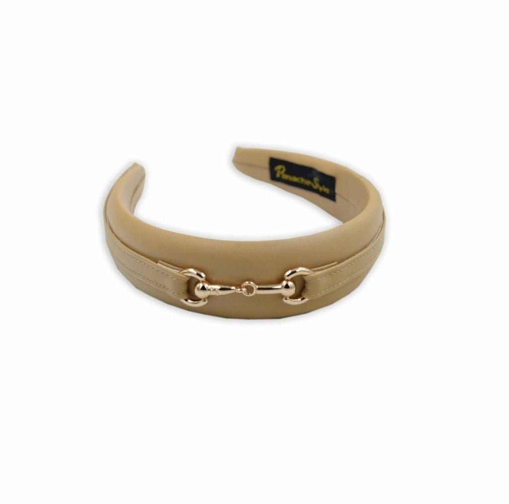 4cm Equestrian Pleather Headband Gold