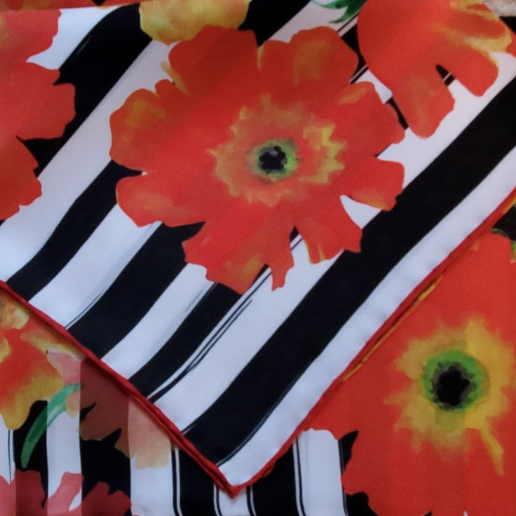 Red poppies with black stripes - GT76-1 90cm