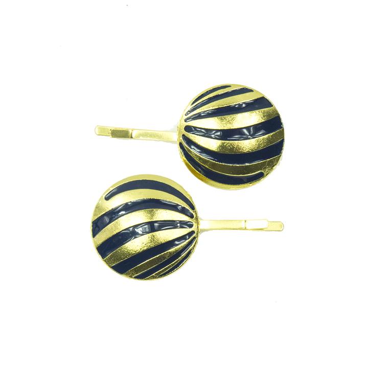 Zaria Clips Navy/Gold