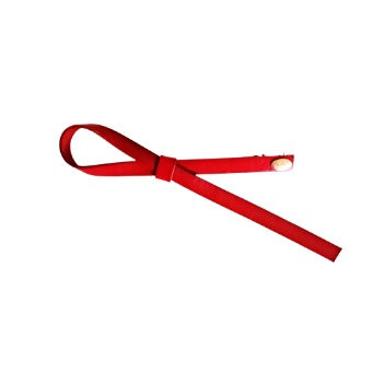 Leather Single Bow Clip Red