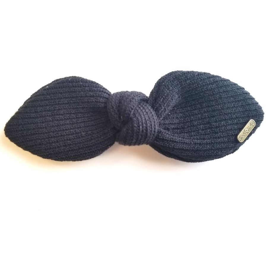 Ribbed Knot Bow Black