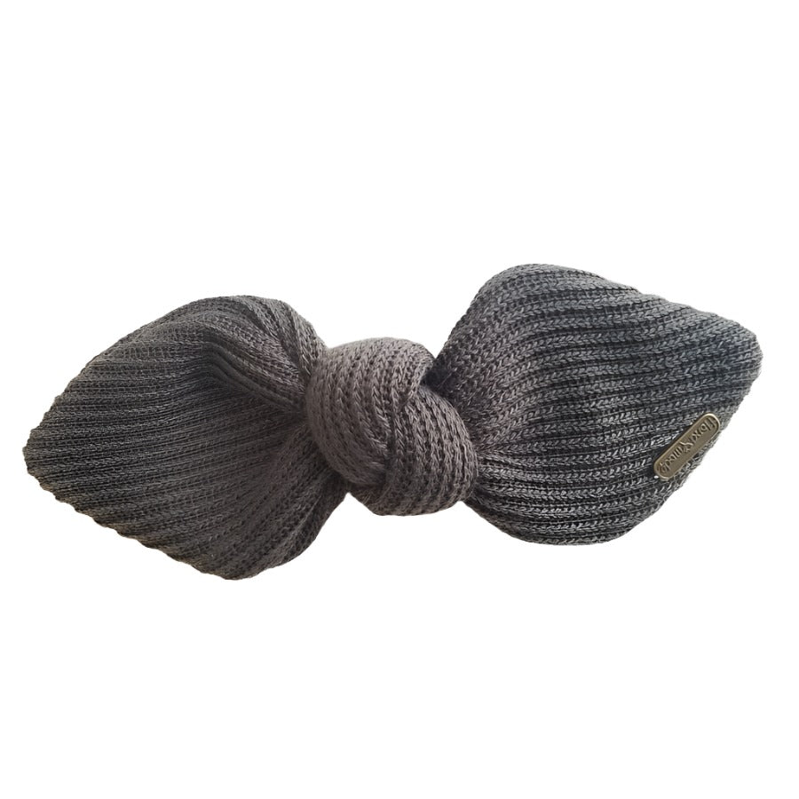 Ribbed Knot Bow Khaki