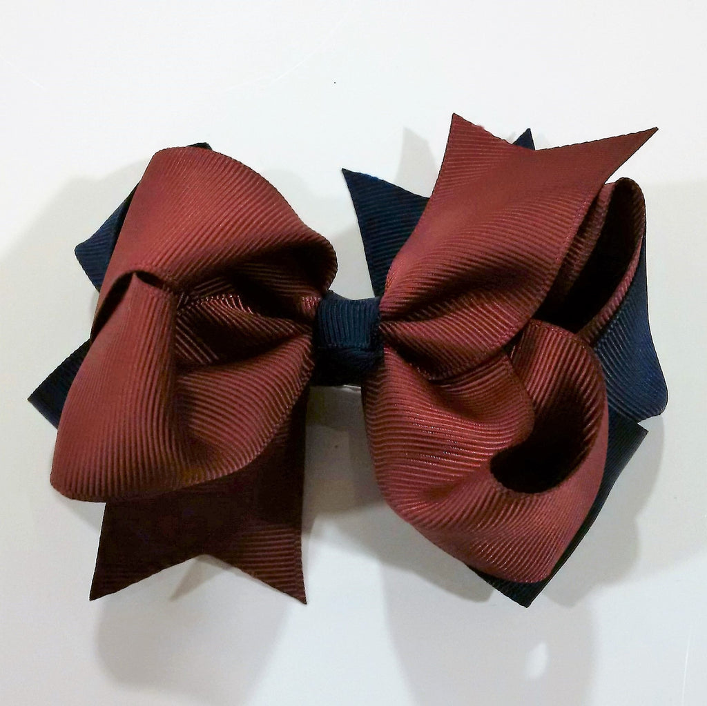 2 Tone Double Loop Bow 10cm Alligator Clip