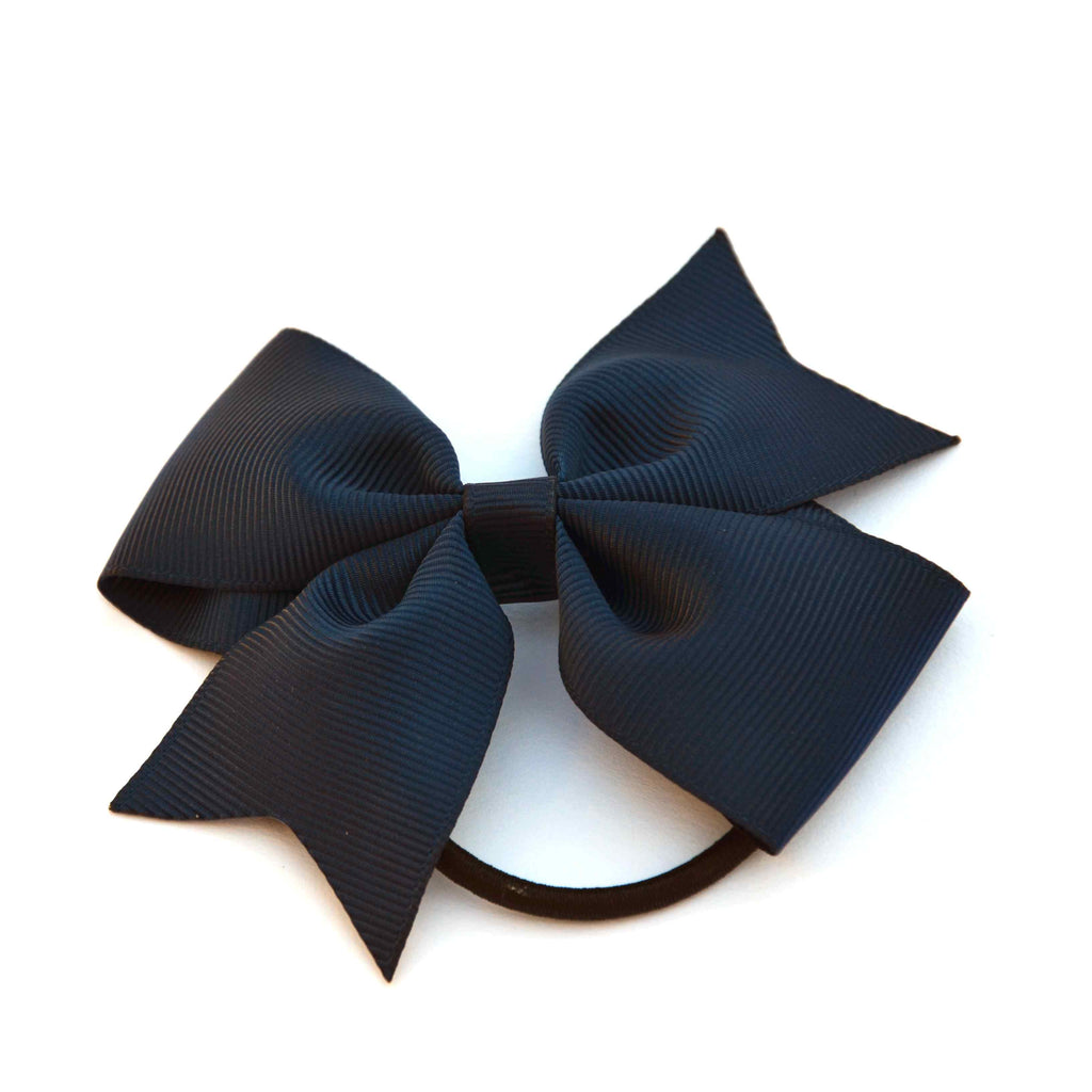 Pinwheel bow on elastic navy Grossgrain (3.5cm)