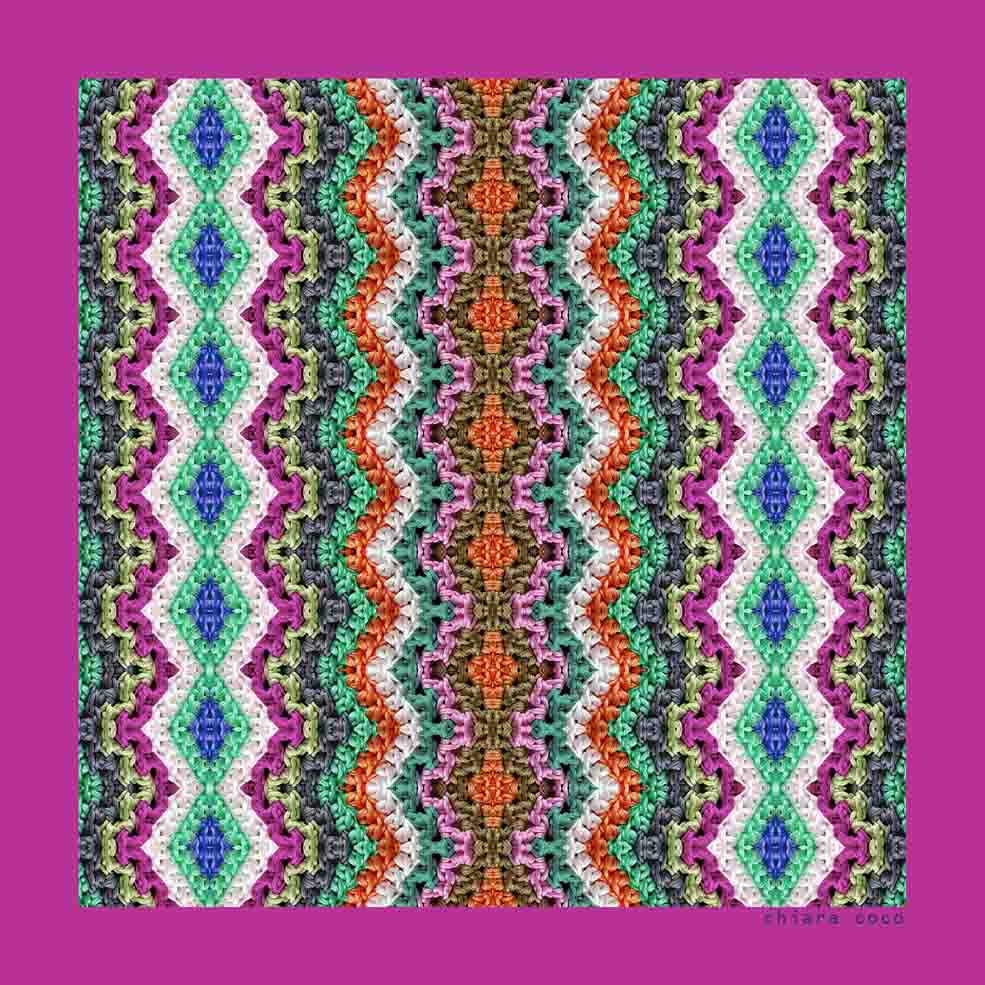 Chiara Coco Crochet with lavender border - CC116-1 53cm