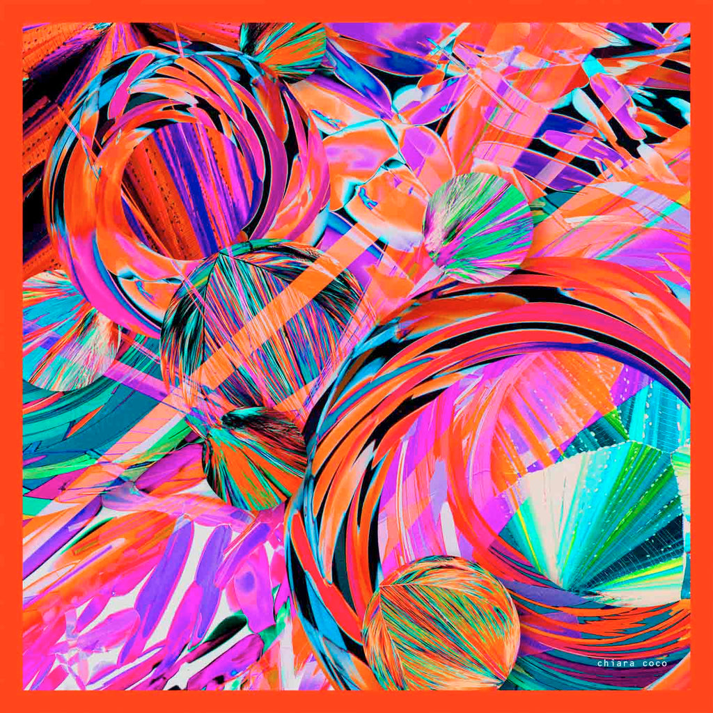 Chiara Coco Orange/purple/aqua spheres CC140-3 70cm