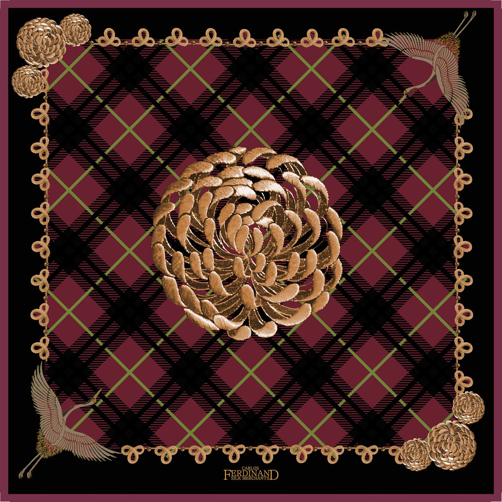 Carlos Ferdinand Red/Black tartan/gold balls CF150-1 90cm
