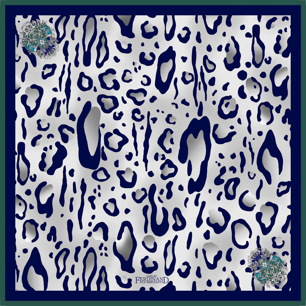 Carlos Ferdinand Leopard with royal crest Blue CF157-2 90cm
