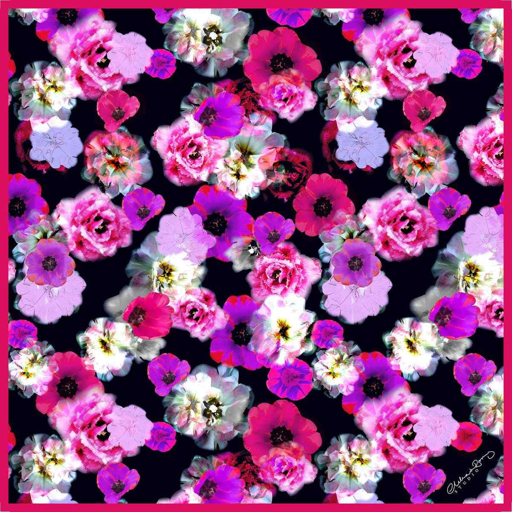 Clelia & Romy Studio Flower dazzle black/pink CM594 90cm