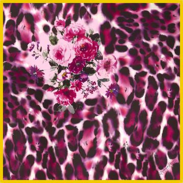 Clelia & Romy Fucshia leopard with yellow hem - CR506-1 90cm