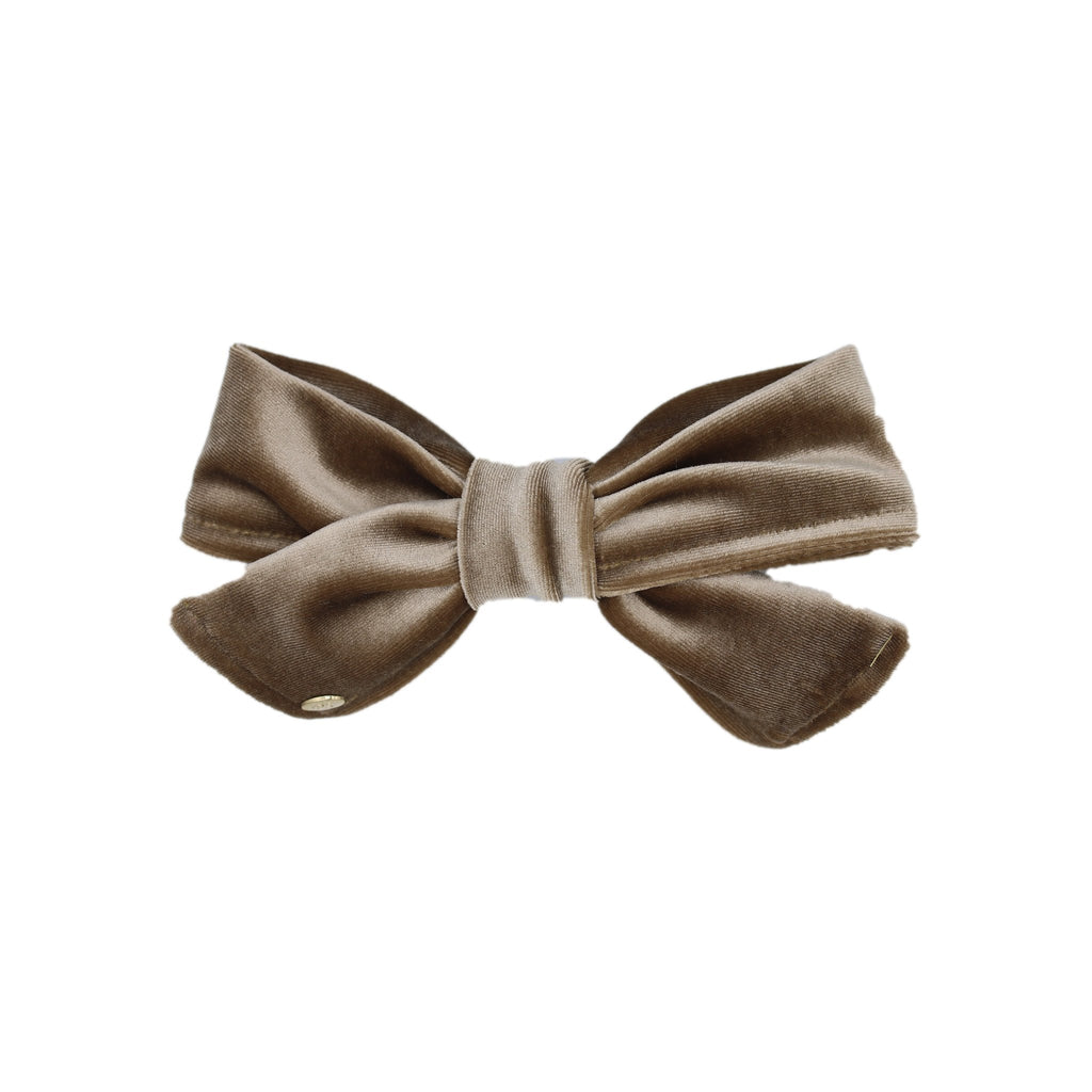 Mia Velvet Bow Taupe