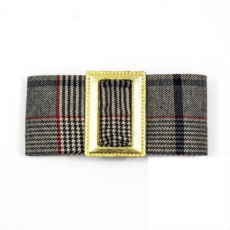 Francesca Buckle Hair Clip Navy Tweed