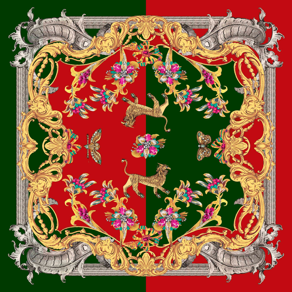 Marqhu Gryphon Scroll Red/Green MQ51-3 90cm