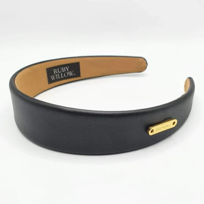 Veronica Faux Leather Band Black