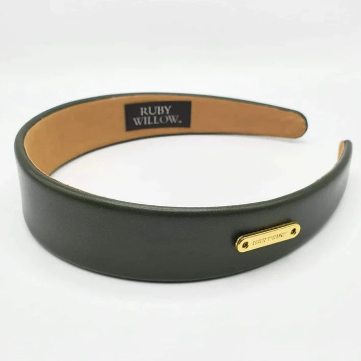 Veronica Faux Leather Band Khaki