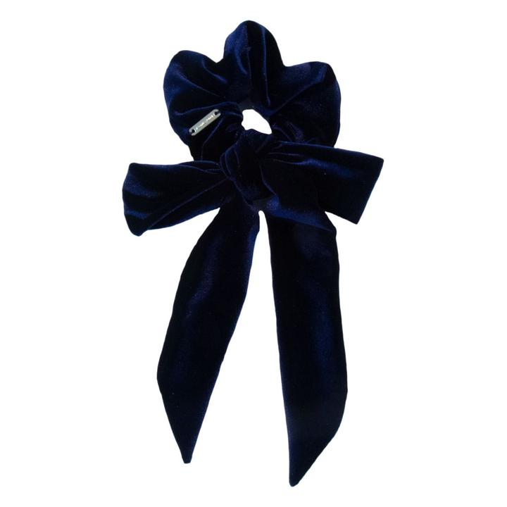 Consuela Scrunchie with Ties Navy Velvet