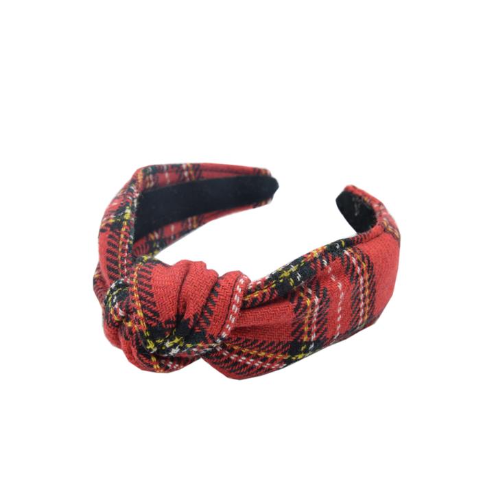Winter Woollens Knot Headband Red Tartan