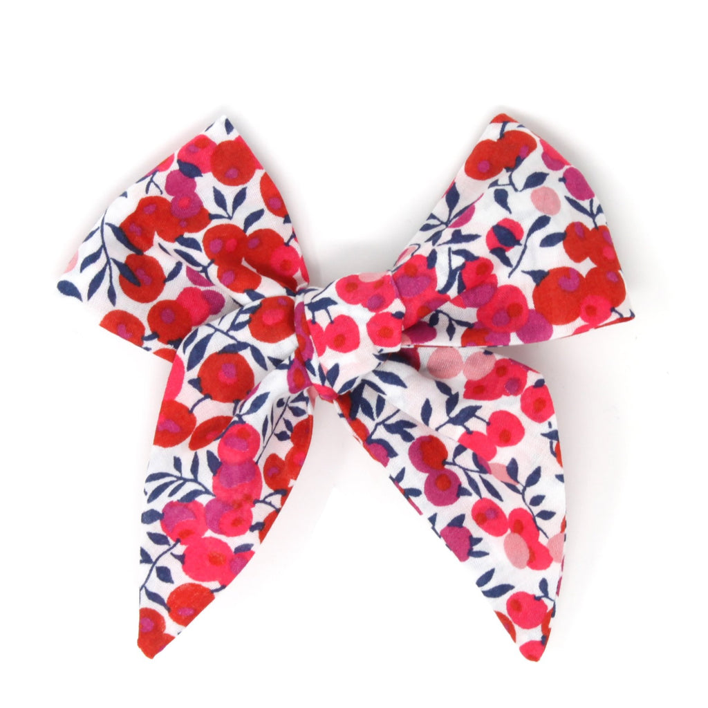 Girls Bow Clip Wiltshire Berry Red