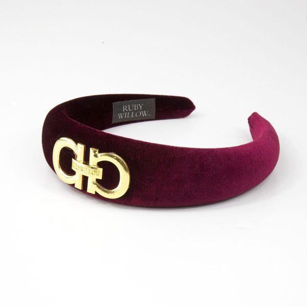 Valeska Buckle Headband Wine