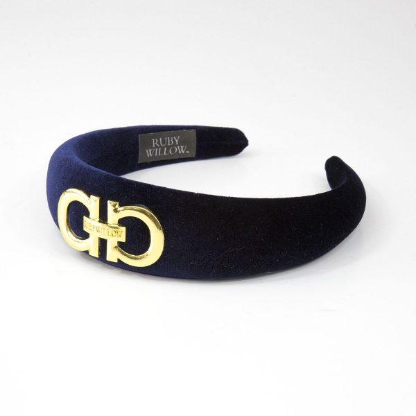 Valeska Buckle Headband Navy