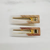 White Acetate & Wood Alligator Clip Set AC139