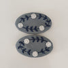 Floral Fabric Oval Snap Clips blue AC180