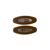 Frosted Oval Snap Clips - Latte brown  AC257