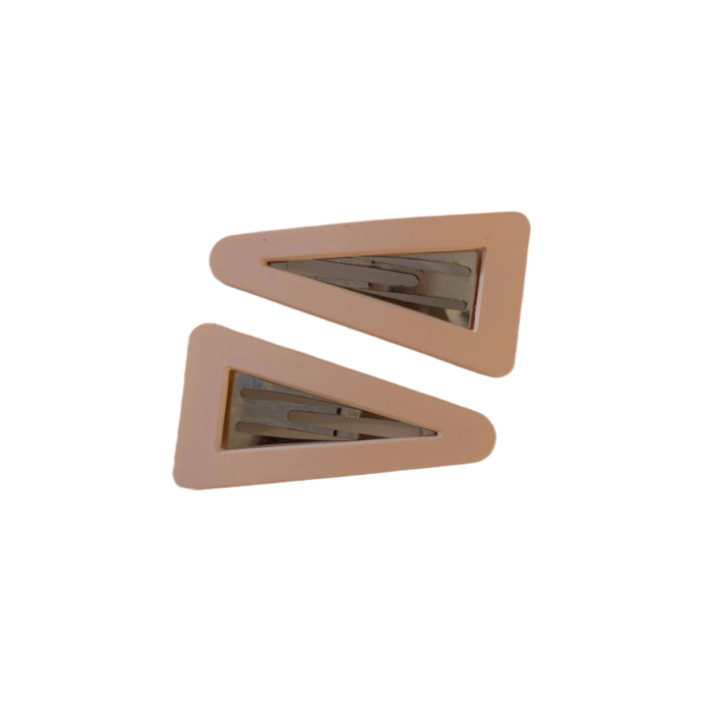 Frosted Triangle Snap Clips - Peach AC261