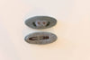 Fabric Oval Snap Clips - Soft Green Embroidered AC271