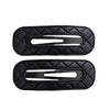 Quilted Leather Hollow Snap Clips Black AC430