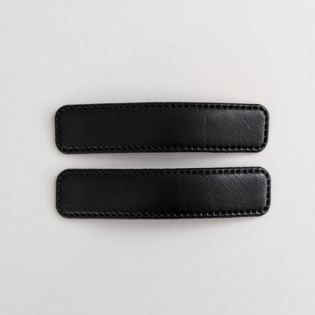 Leather Snap Clips Black AC435