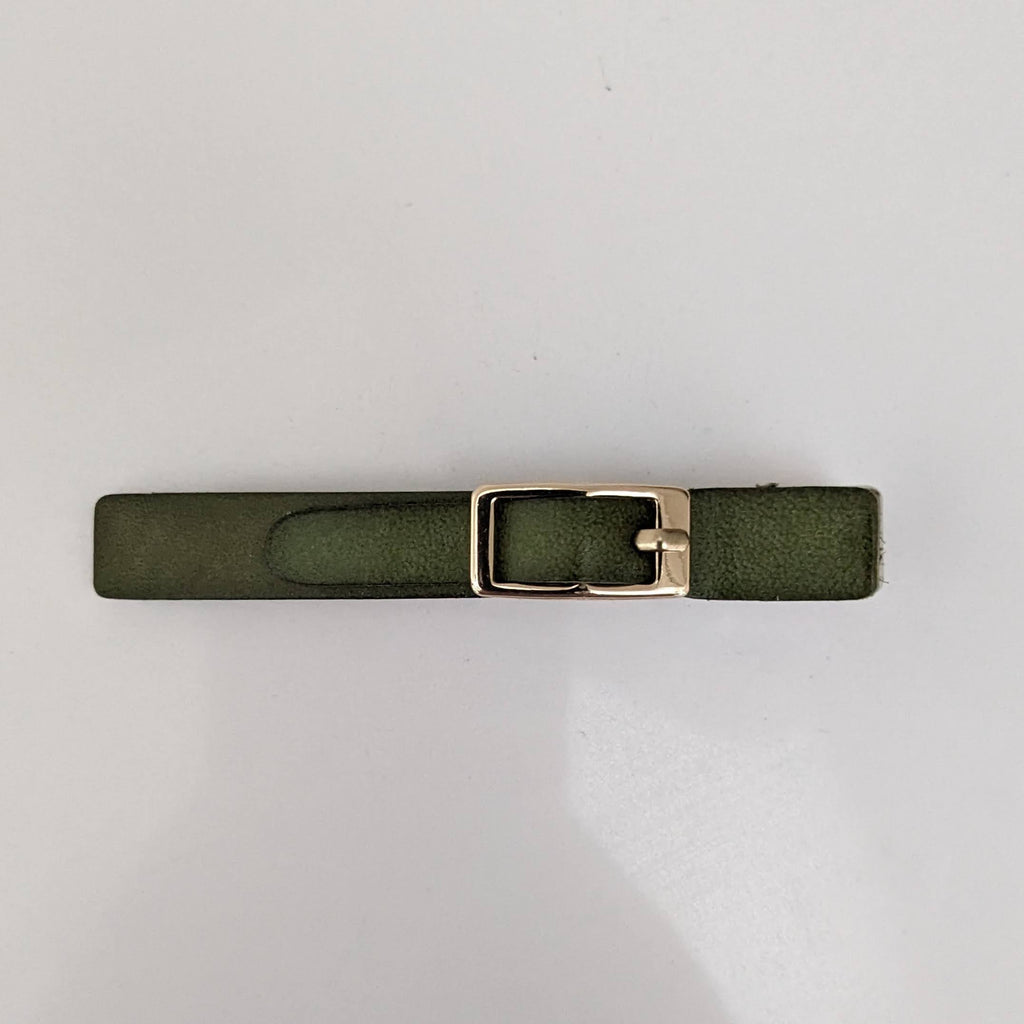 Faux Leather Buckle Clip - Green - AC994