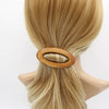 Oval Wood Barette Clip Tan BC760