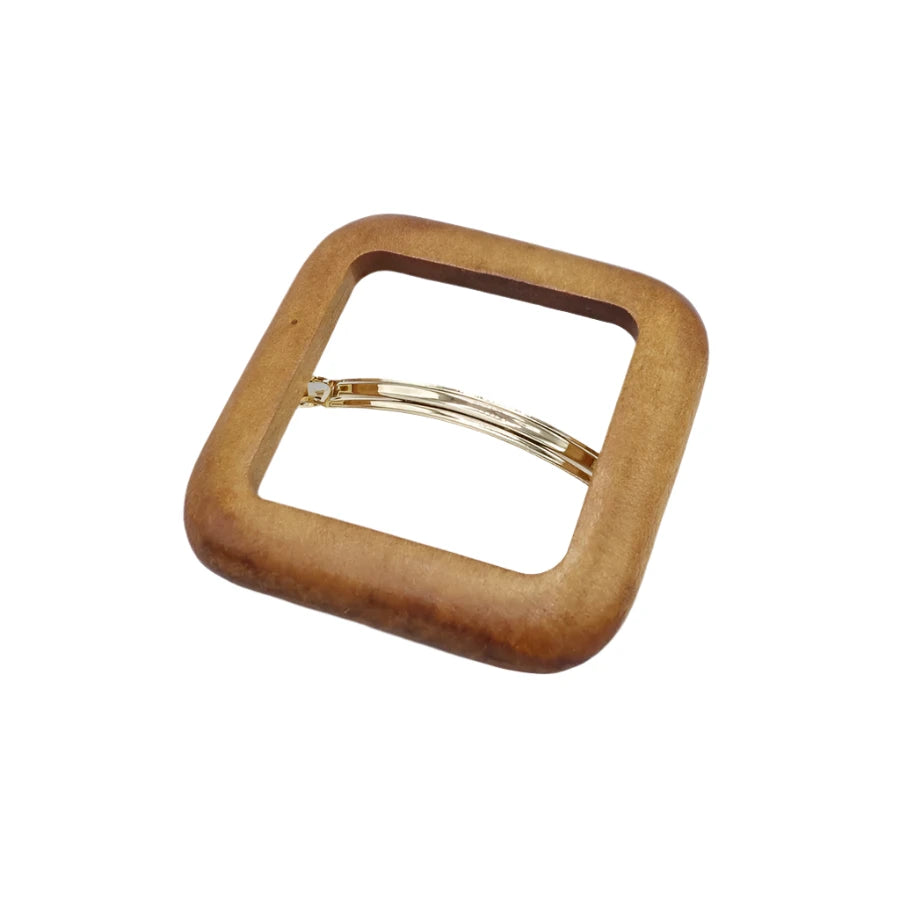 Square Wood Barette Clip BC764